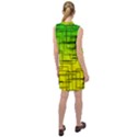 Geometrical lines pattern, asymmetric blocks theme, line art Sleeveless Shirt Dress View2