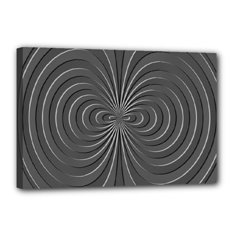 Abstract Metallic Spirals, Silver Color, Dark Grey, Graphite Colour Canvas 18  X 12  (stretched) by Casemiro