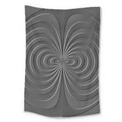 Abstract Metallic Spirals, Silver Color, Dark Grey, Graphite Colour Large Tapestry by Casemiro