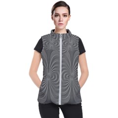 Abstract Metallic Spirals, Silver Color, Dark Grey, Graphite Colour Women s Puffer Vest by Casemiro