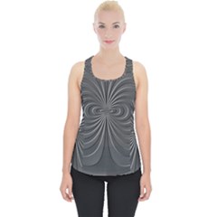 Abstract Metallic Spirals, Silver Color, Dark Grey, Graphite Colour Piece Up Tank Top by Casemiro