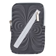 Abstract Metallic Spirals, Silver Color, Dark Grey, Graphite Colour Belt Pouch Bag (large) by Casemiro