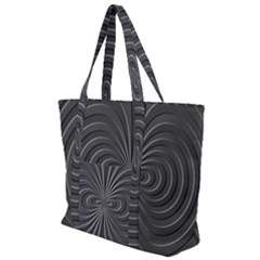 Abstract Metallic Spirals, Silver Color, Dark Grey, Graphite Colour Zip Up Canvas Bag by Casemiro