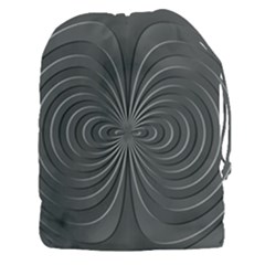 Abstract Metallic Spirals, Silver Color, Dark Grey, Graphite Colour Drawstring Pouch (3xl) by Casemiro