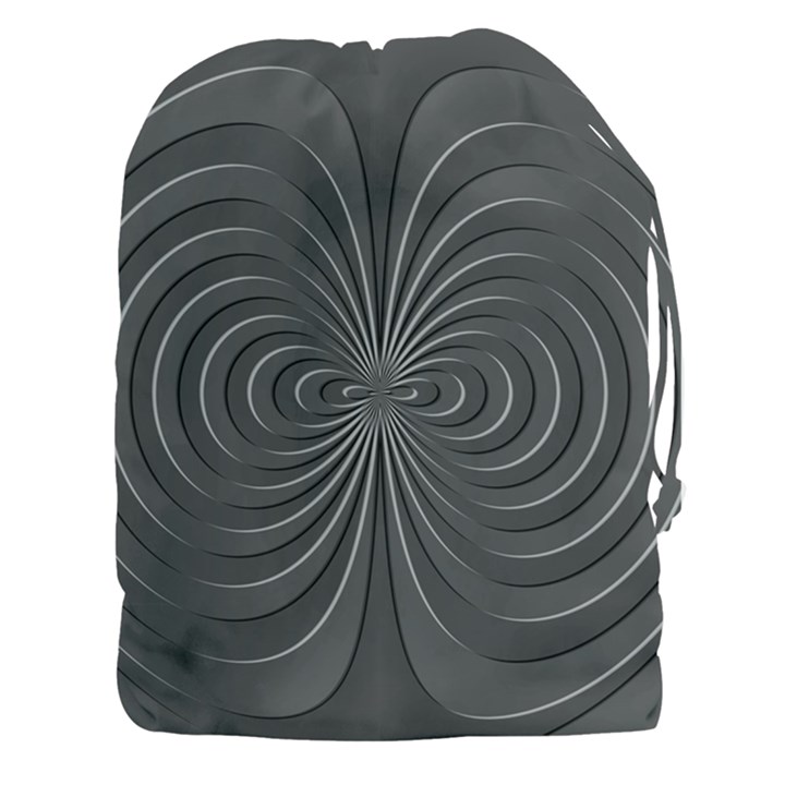 Abstract metallic spirals, silver color, dark grey, graphite colour Drawstring Pouch (3XL)