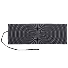 Abstract Metallic Spirals, Silver Color, Dark Grey, Graphite Colour Roll Up Canvas Pencil Holder (m) by Casemiro