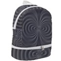 Abstract metallic spirals, silver color, dark grey, graphite colour Zip Bottom Backpack View2