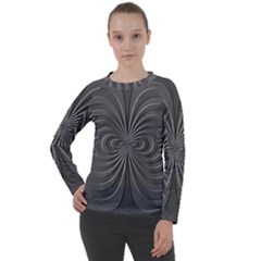 Abstract Metallic Spirals, Silver Color, Dark Grey, Graphite Colour Women s Long Sleeve Raglan Tee