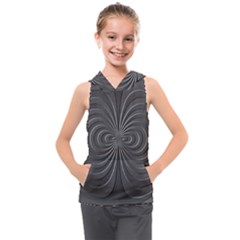 Abstract Metallic Spirals, Silver Color, Dark Grey, Graphite Colour Kids  Sleeveless Hoodie by Casemiro