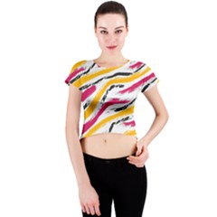 Painted Shades Crew Neck Crop Top by designsbymallika