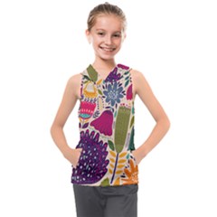 Spring Pattern Kids  Sleeveless Hoodie