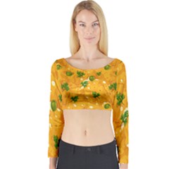 When Cheese Is Love Long Sleeve Crop Top by designsbymallika