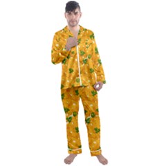 When Cheese Is Love Men s Long Sleeve Satin Pyjamas Set by designsbymallika