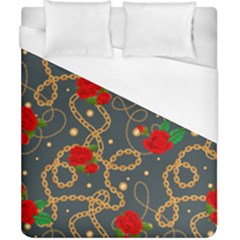 Golden Chain Pattern Rose Flower 2 Duvet Cover (california King Size) by designsbymallika