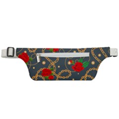 Golden Chain Pattern Rose Flower 2 Active Waist Bag