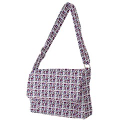 60s Ombre Hair Girl White Full Print Messenger Bag (l)