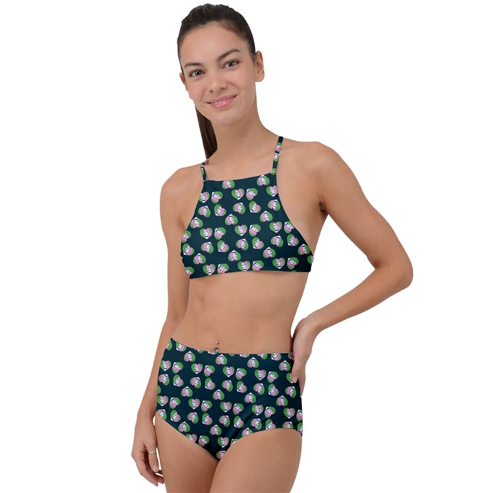 Darla Teal High Waist Tankini Set