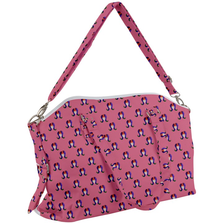 60s Ombre Hair Girl Pink Canvas Crossbody Bag