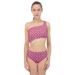 60s Ombre Hair Girl Pink Spliced Up Two Piece Swimsuit by snowwhitegirl