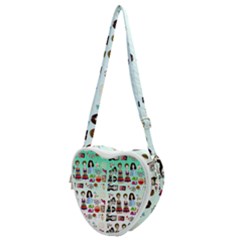 Kawaii Collage Green Ombre Heart Shoulder Bag