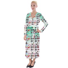 Kawaii Collage Green Ombre Velvet Maxi Wrap Dress by snowwhitegirl