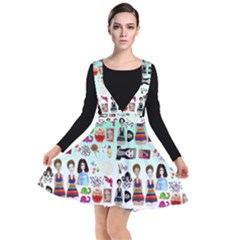 Kawaii Collage Green Ombre Plunge Pinafore Dress by snowwhitegirl