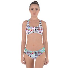 Kawaii Collage Green Ombre Criss Cross Bikini Set by snowwhitegirl