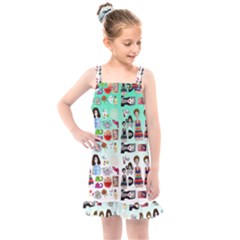 Kawaii Collage Green Ombre Kids  Overall Dress by snowwhitegirl