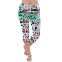 Kawaii Collage Green Ombre Lightweight Velour Capri Yoga Leggings by snowwhitegirl