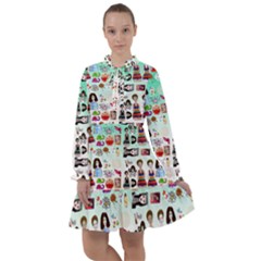 Kawaii Collage Green Ombre All Frills Chiffon Dress