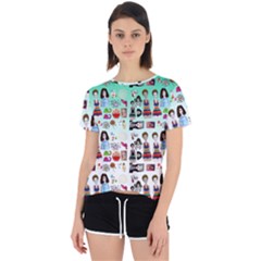 Kawaii Collage Green Ombre Open Back Sport Tee