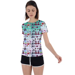 Kawaii Collage Green Ombre Back Circle Cutout Sports Tee