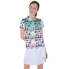 Kawaii Collage Green Ombre Women s Polo Tee