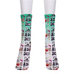 Kawaii Collage Green Ombre Men s Crew Socks