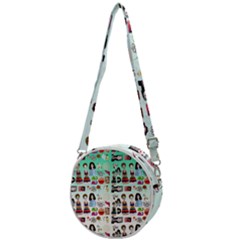 Kawaii Collage Green Ombre Crossbody Circle Bag