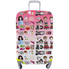 Kawaii Collage Pink Ombre Luggage Cover (large)