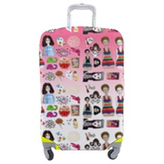 Kawaii Collage Pink Ombre Luggage Cover (medium) by snowwhitegirl