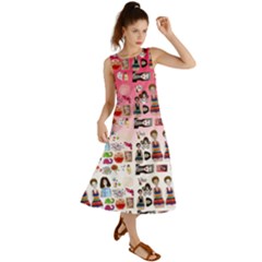 Kawaii Collage Pink Ombre Summer Maxi Dress by snowwhitegirl