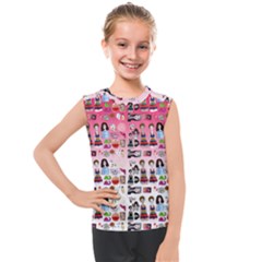 Kawaii Collage Pink Ombre Kids  Mesh Tank Top