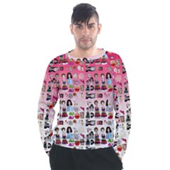 Kawaii Collage Pink Ombre Men s Long Sleeve Raglan Tee