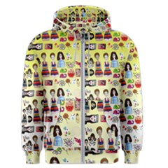 Kawaii Collage Yellow  Ombre Men s Zipper Hoodie