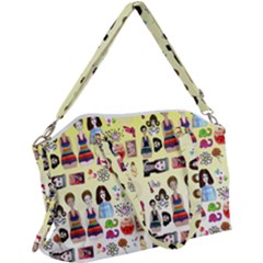 Kawaii Collage Yellow  Ombre Canvas Crossbody Bag by snowwhitegirl