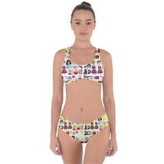 Kawaii Collage Yellow  Ombre Criss Cross Bikini Set by snowwhitegirl