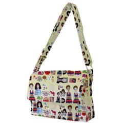 Kawaii Collage Yellow  Ombre Full Print Messenger Bag (s) by snowwhitegirl