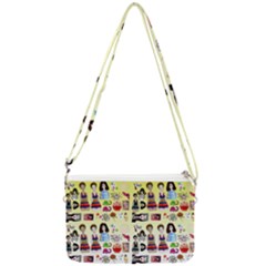 Kawaii Collage Yellow  Ombre Double Gusset Crossbody Bag by snowwhitegirl