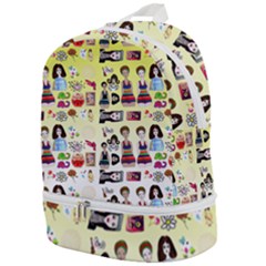 Kawaii Collage Yellow  Ombre Zip Bottom Backpack