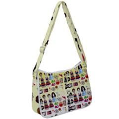 Kawaii Collage Yellow  Ombre Zip Up Shoulder Bag by snowwhitegirl