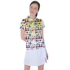 Kawaii Collage Yellow  Ombre Women s Polo Tee