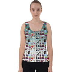 Kawaii Collage Teal  Ombre Velvet Tank Top by snowwhitegirl