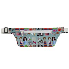 Kawaii Collage Teal  Ombre Active Waist Bag